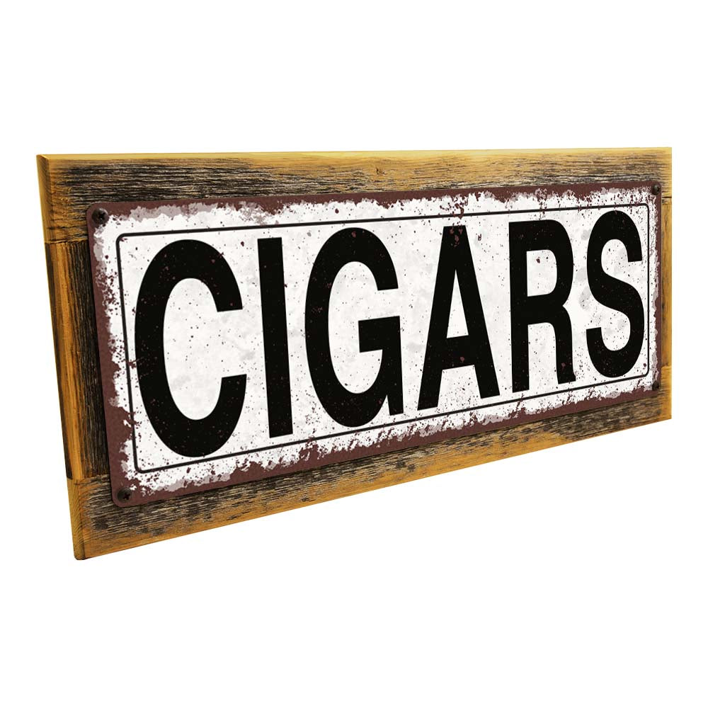 Framed Cigars Metal Sign