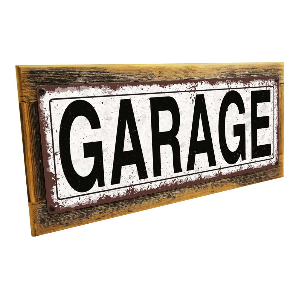 Framed Garage Metal Sign