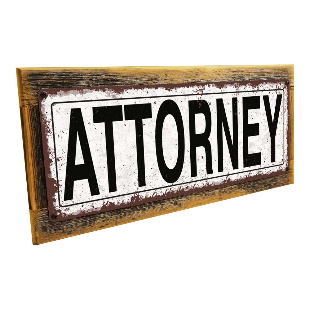 Framed Attorney Metal Sign