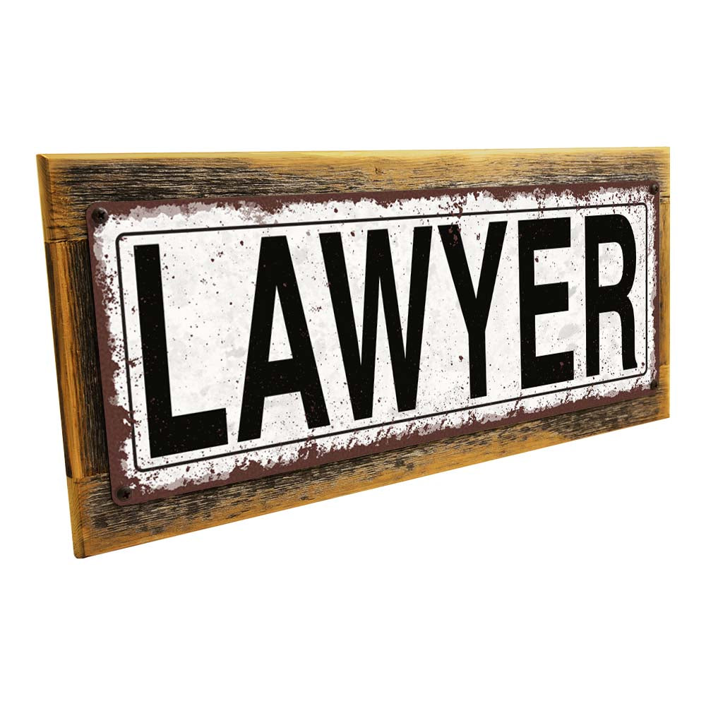 Framed Lawyer Metal Sign