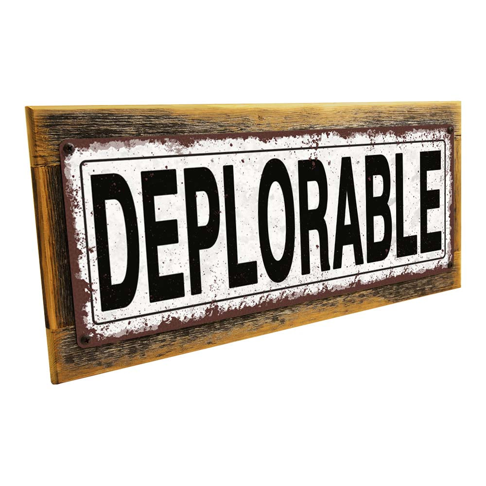 Framed Deplorable Metal Sign