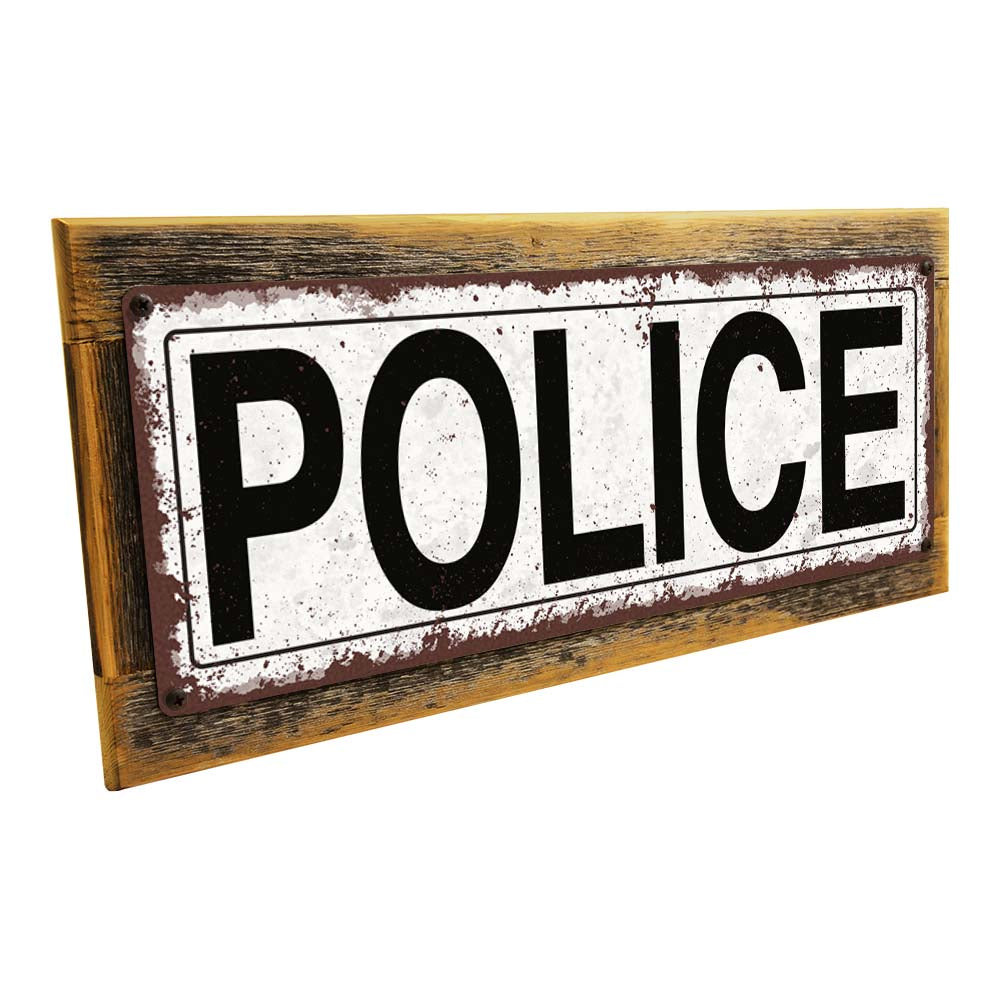 Framed Police Metal Sign