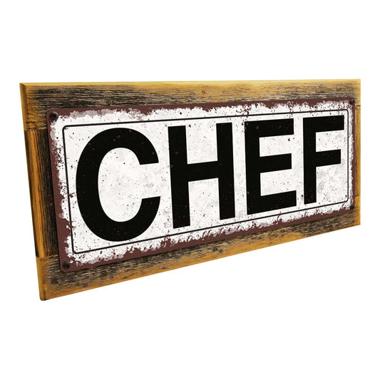 Framed Chef Metal Sign