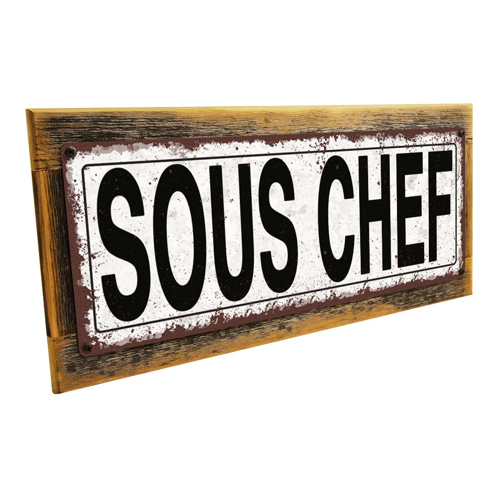 Framed Sous Chef Metal Sign