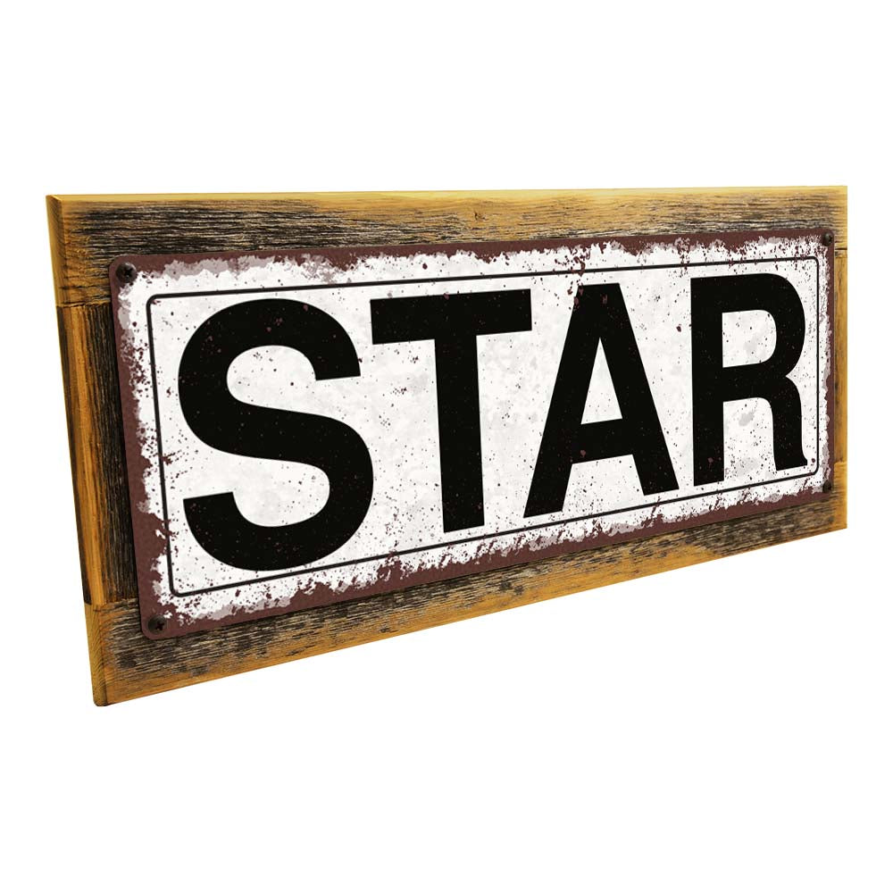 Framed Star Metal Sign