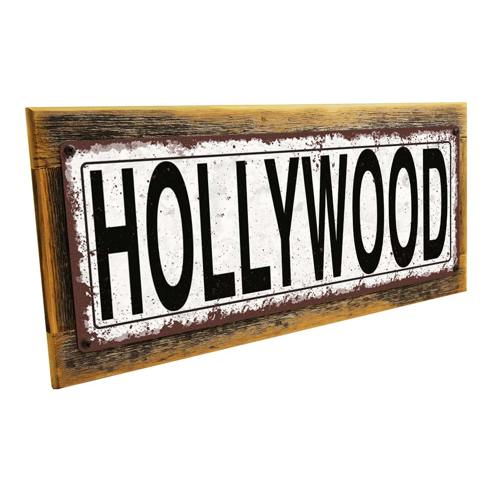 Framed Hollywood Metal Sign