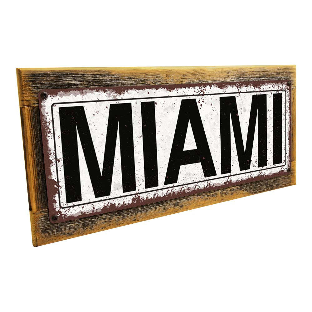 Framed Miami Metal Sign