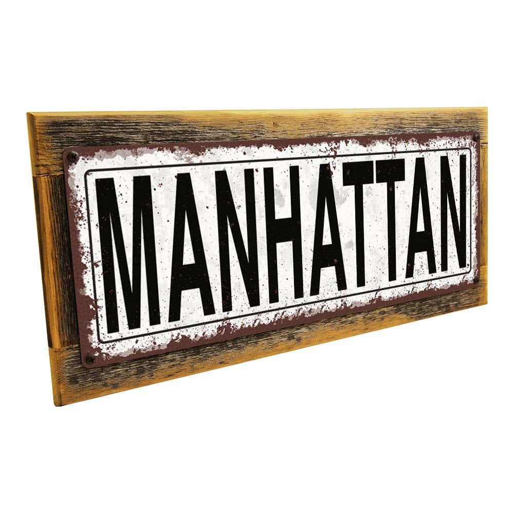 Framed Manhattan Metal Sign
