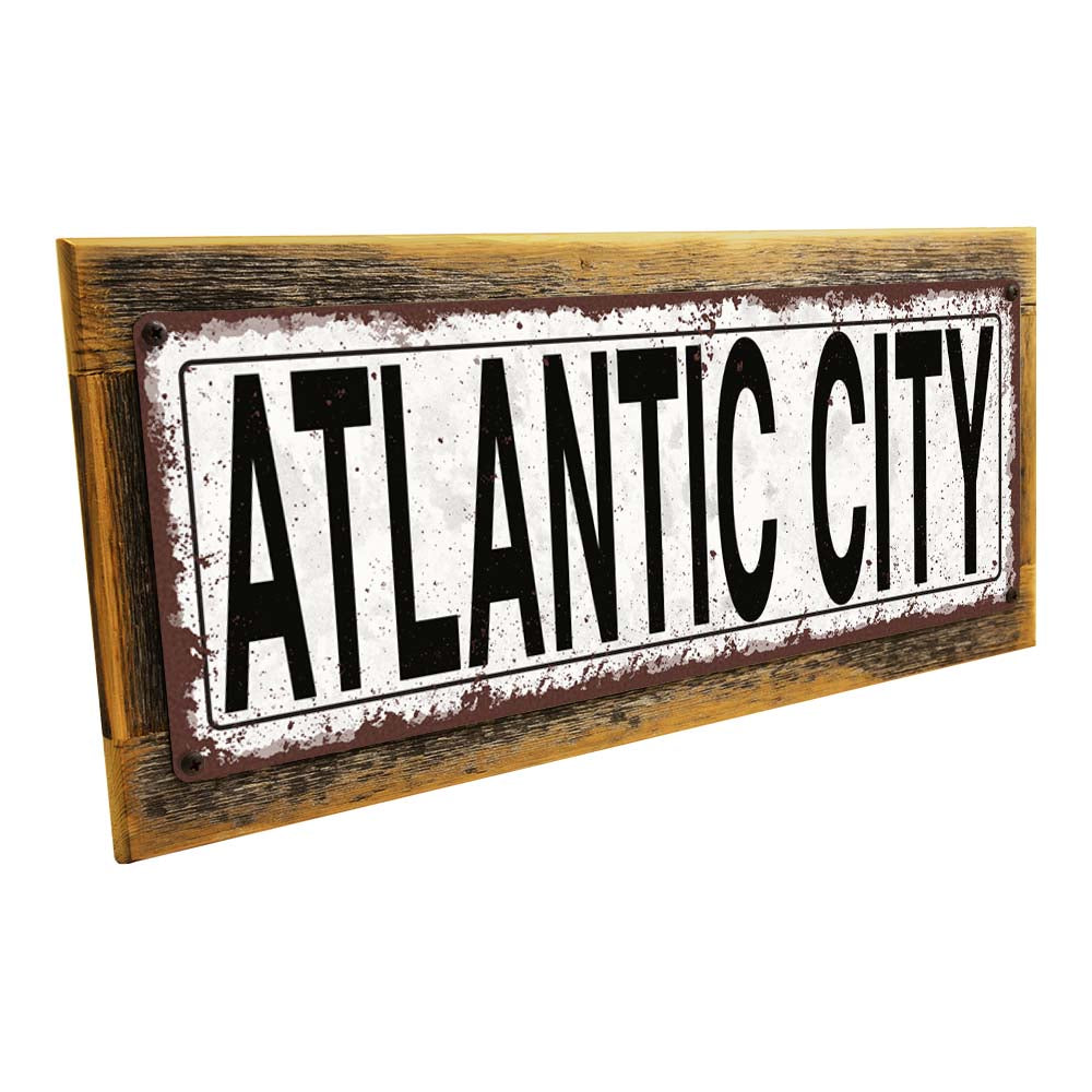 Framed Atlantic City Metal Sign