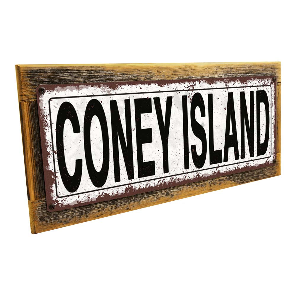 Framed Coney Island Metal Sign