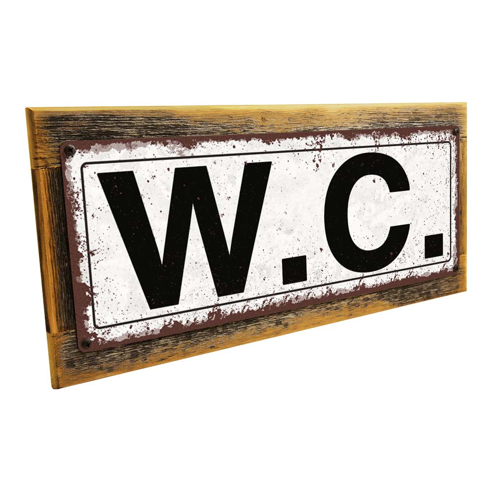 Framed W.C. Metal Sign