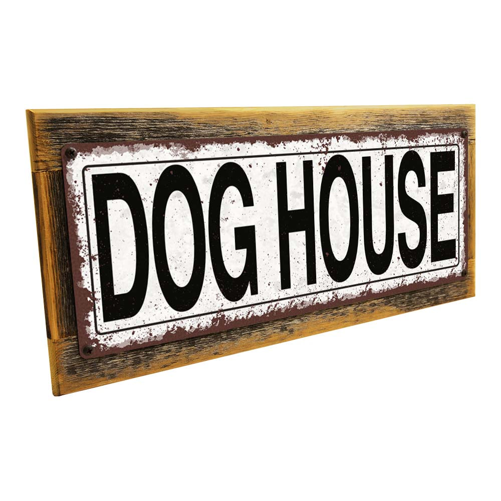 Framed Dog House Metal Sign