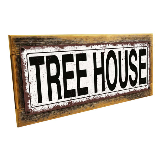 Framed Tree House Metal Sign