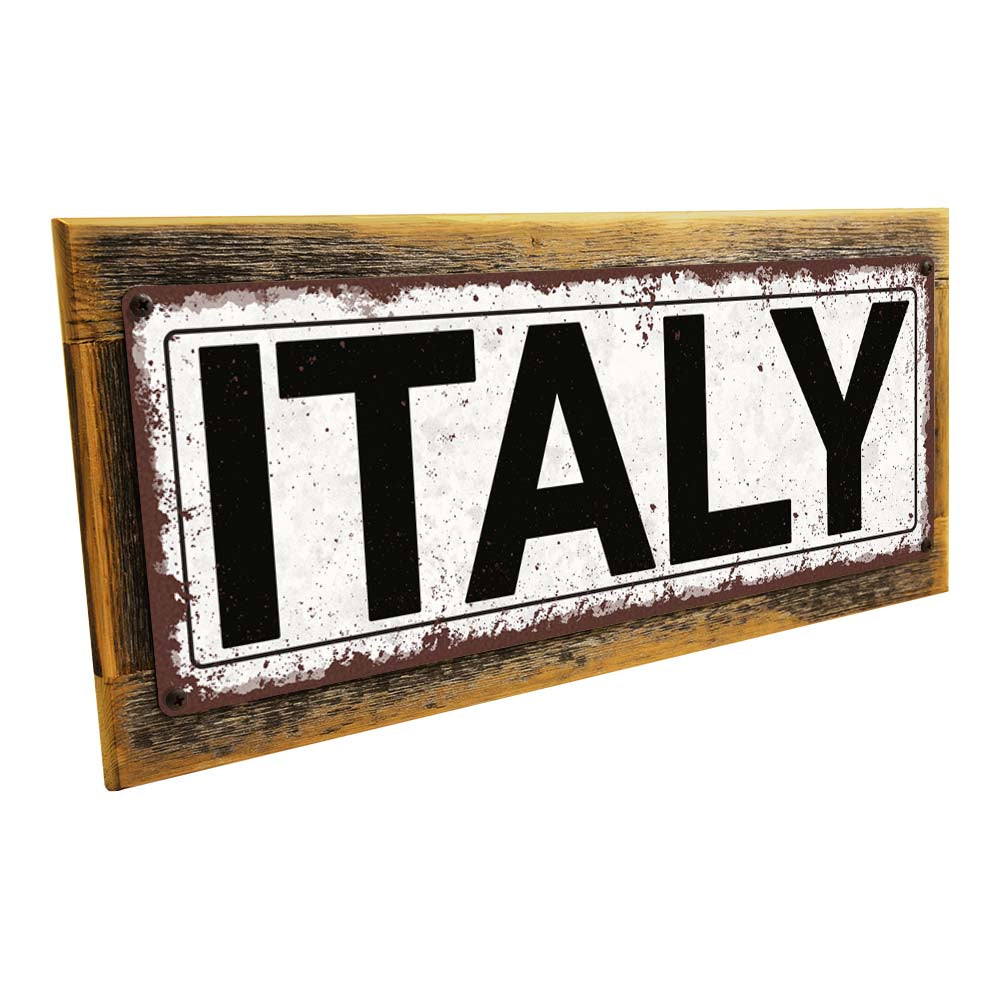 Framed Italy Metal Sign