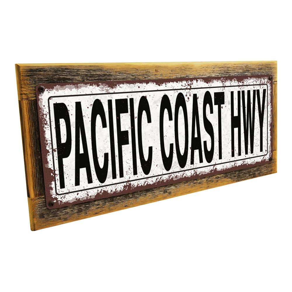 Framed Pacific Coast Hwy. Metal Sign