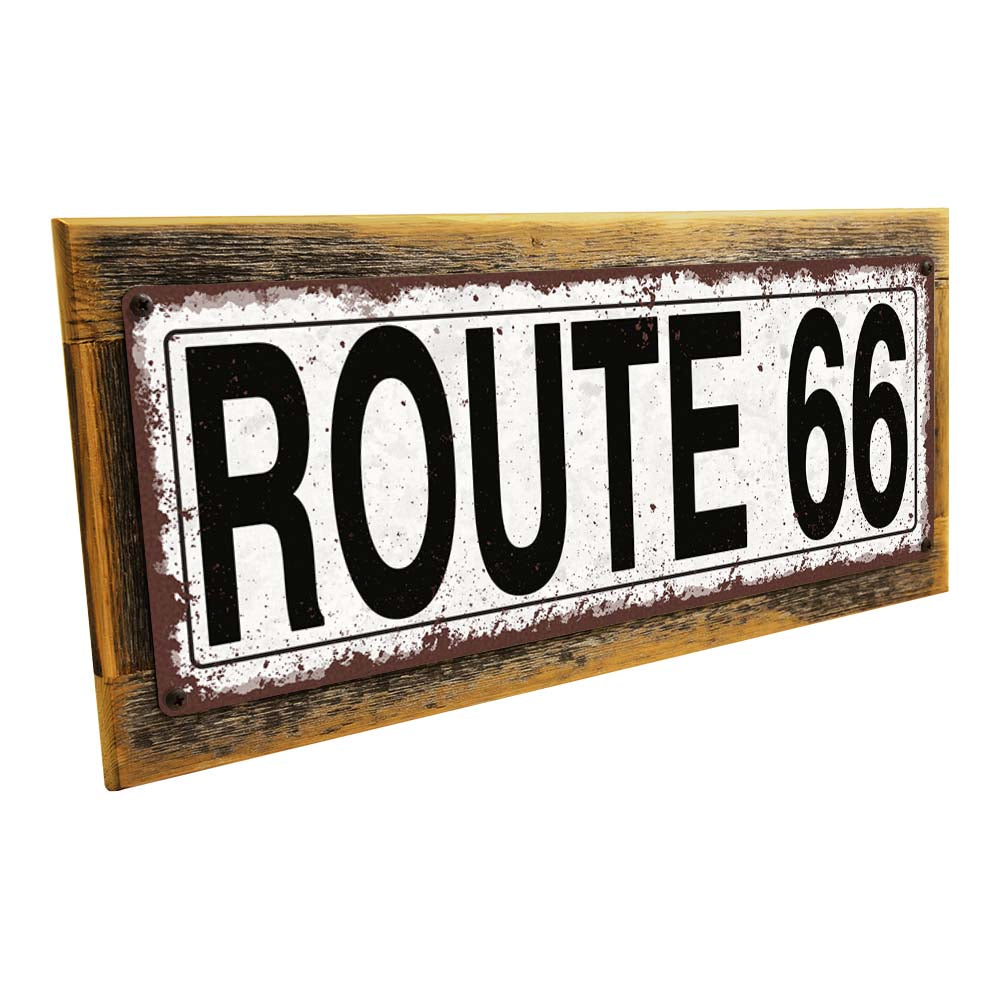 Framed Route 66 Metal Sign
