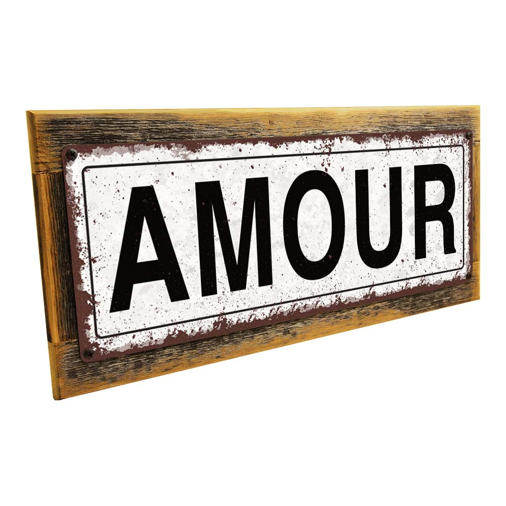 Framed Amour Metal Sign