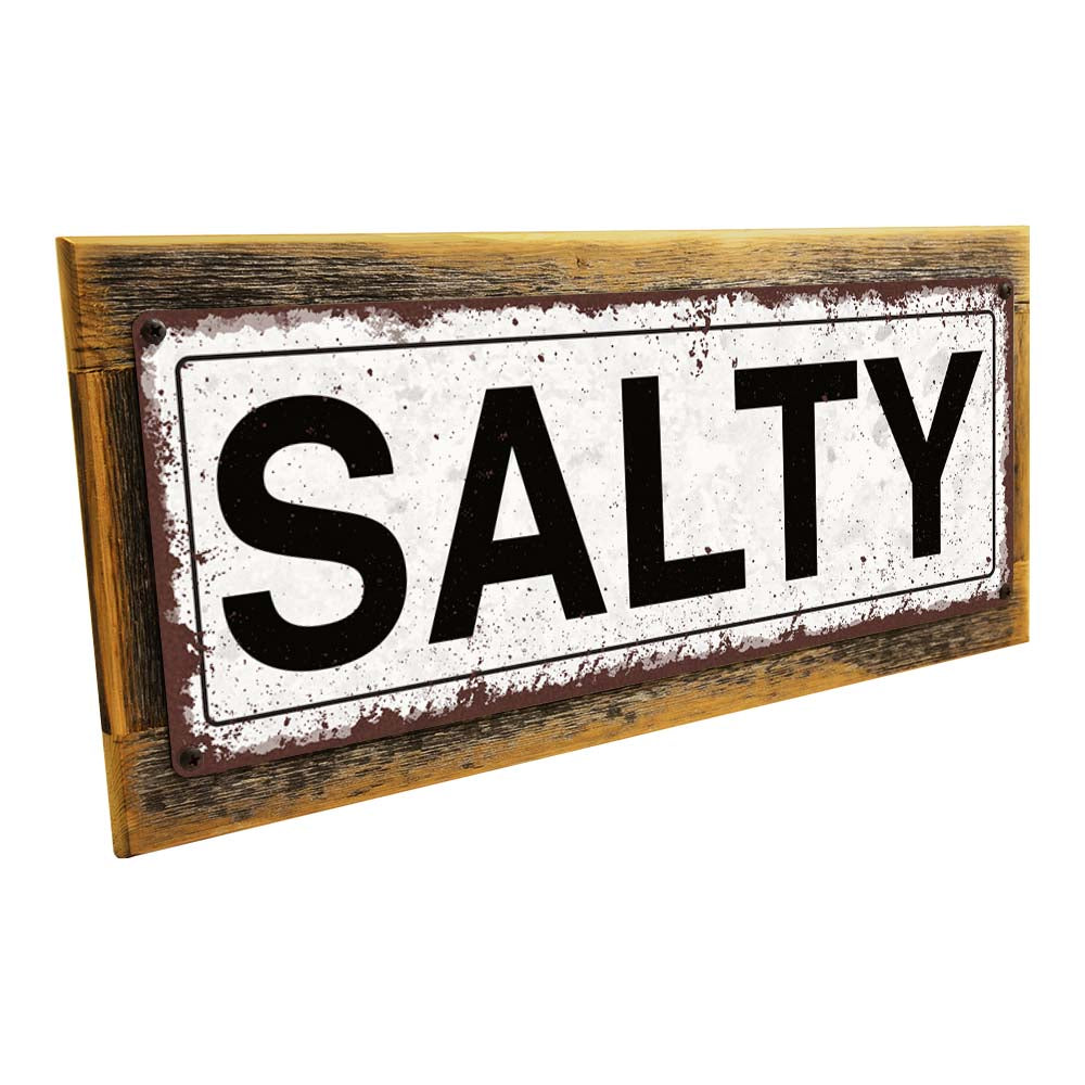 Framed Salty Metal Sign