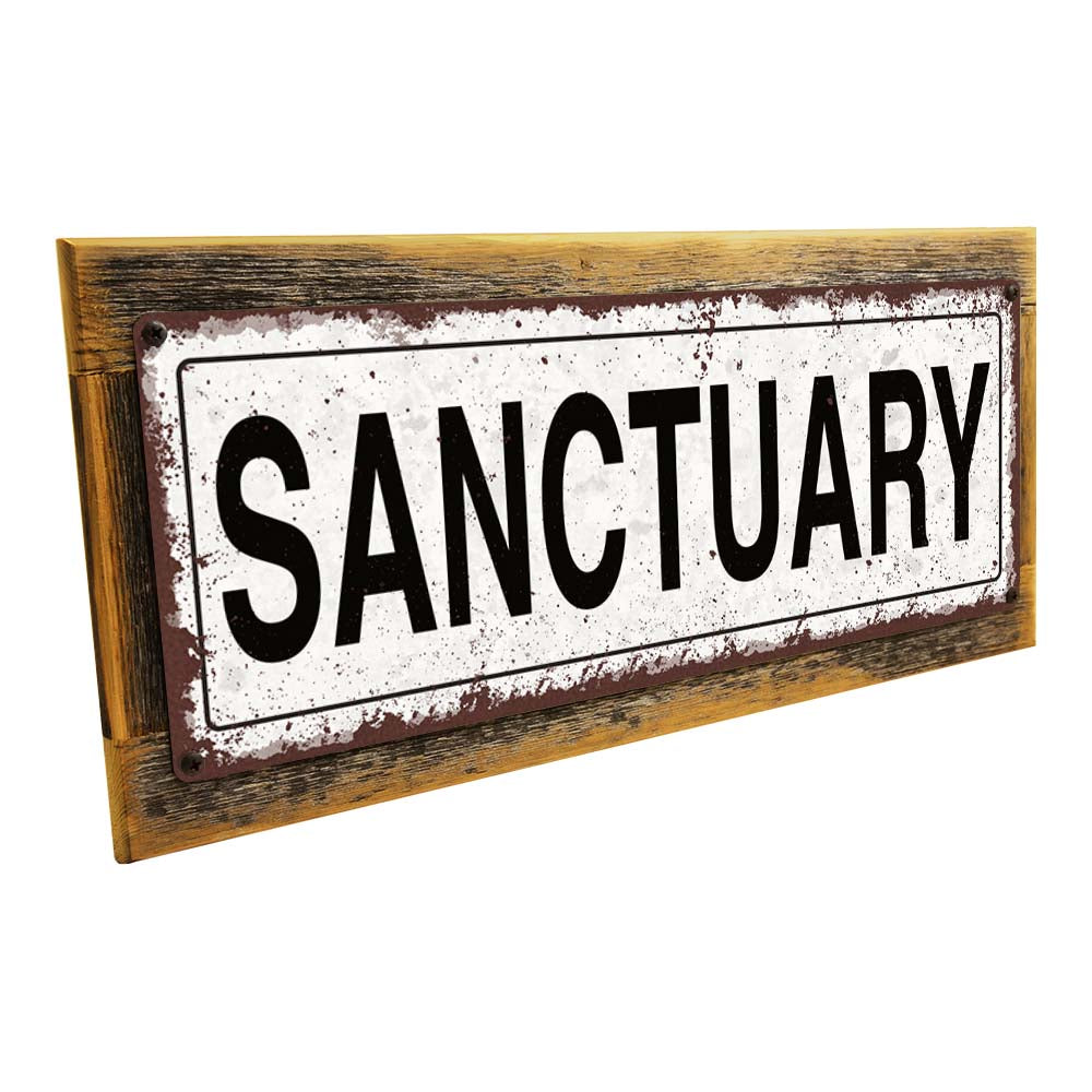 Framed Sanctuary Metal Sign