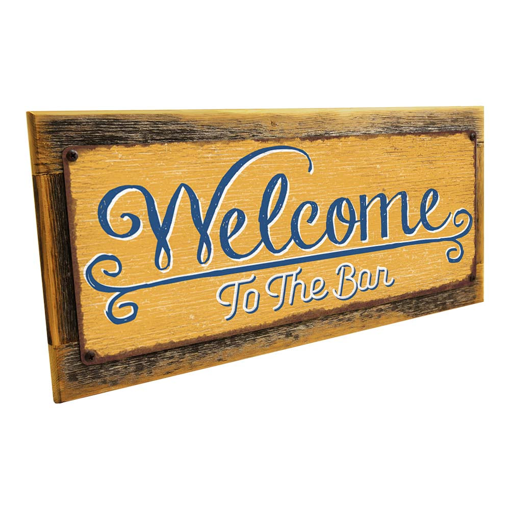 Framed Welcome To The Bar Metal Sign