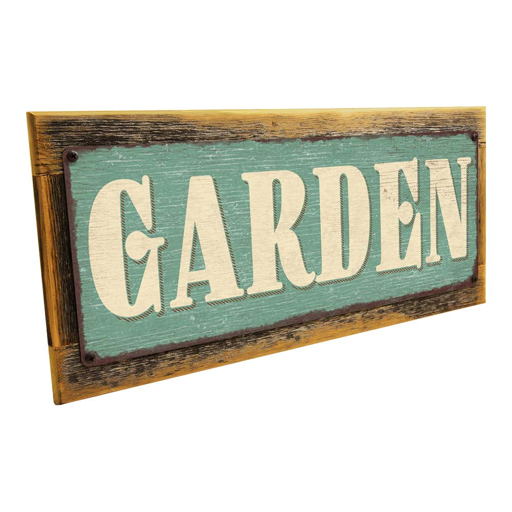 Framed Garden Metal Sign