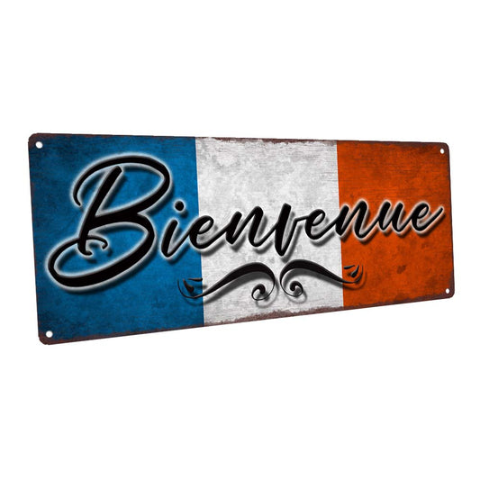 Bienvenue French Welcome Metal Sign