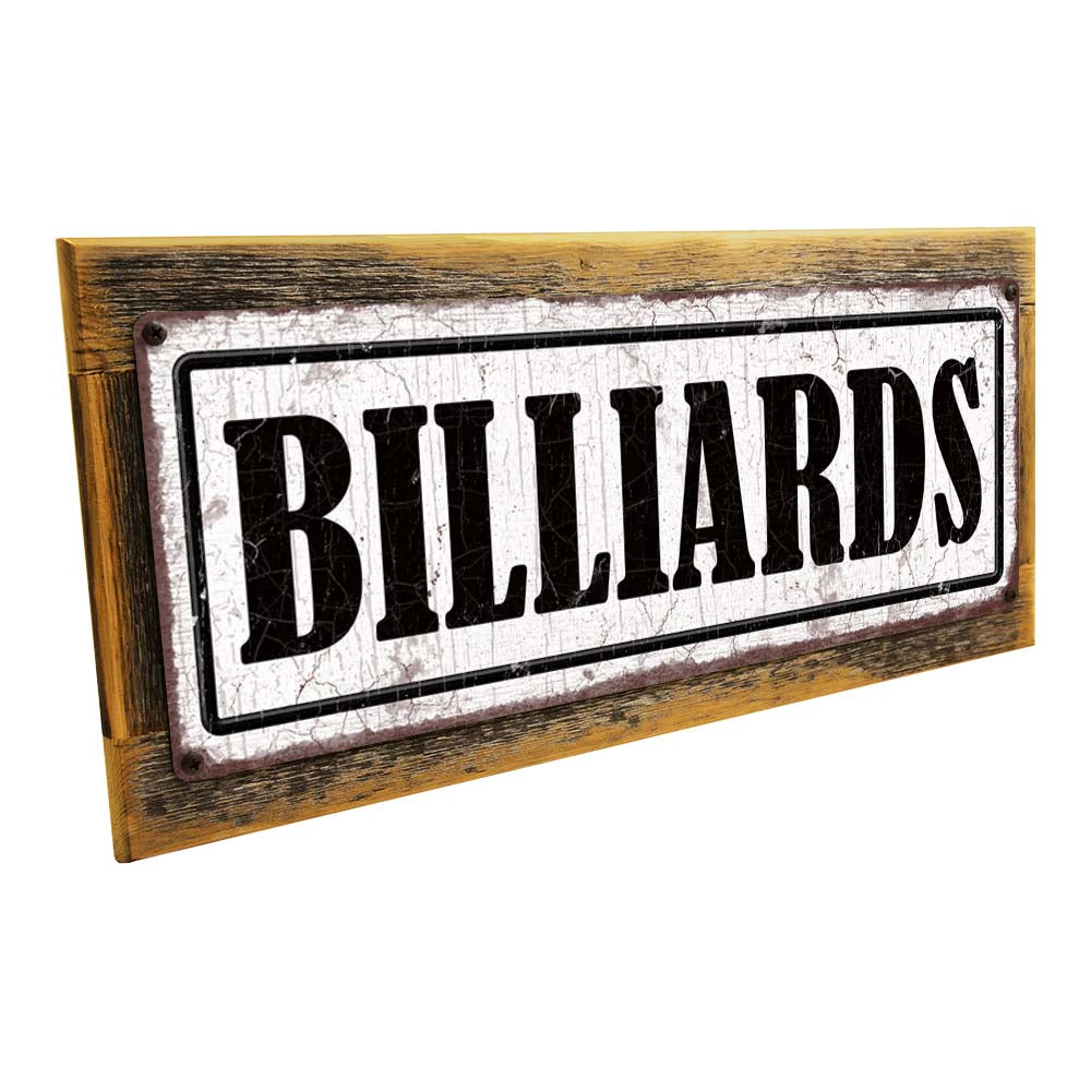 Framed Billiards Metal Sign