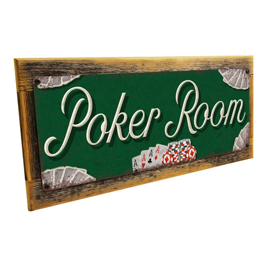 Framed Poker Room Metal Sign