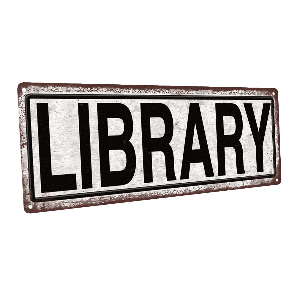 Library Metal Sign