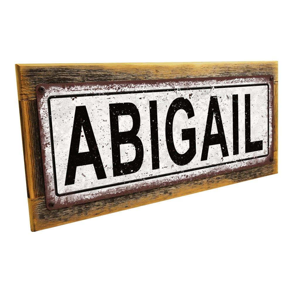 Framed Abigail Metal Sign