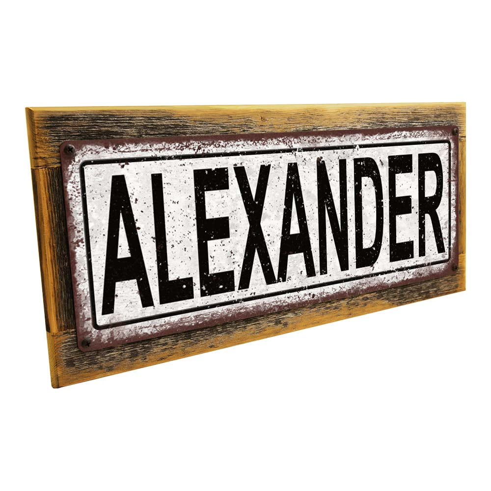 Framed Alexander Metal Sign