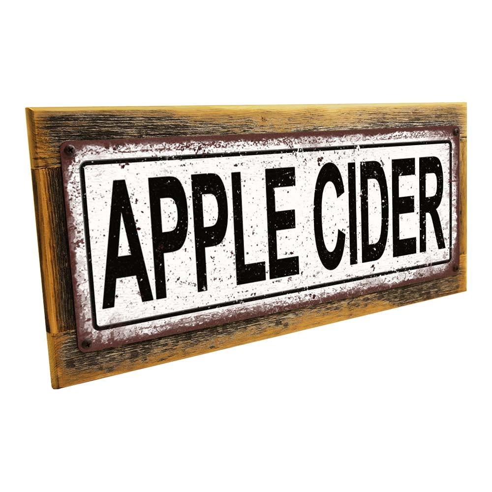 Framed Apple Cider Metal Sign