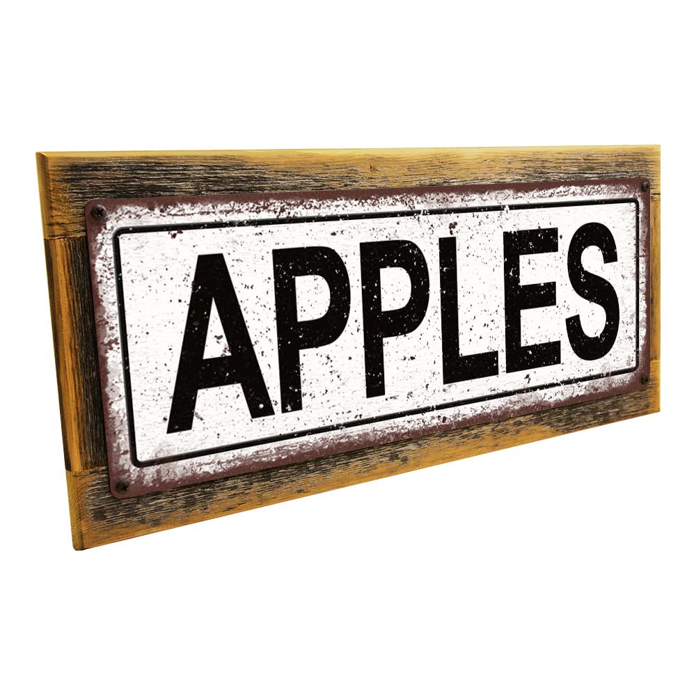 Framed Apples Metal Sign
