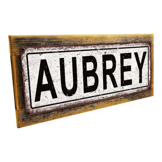Framed Aubrey Metal Sign