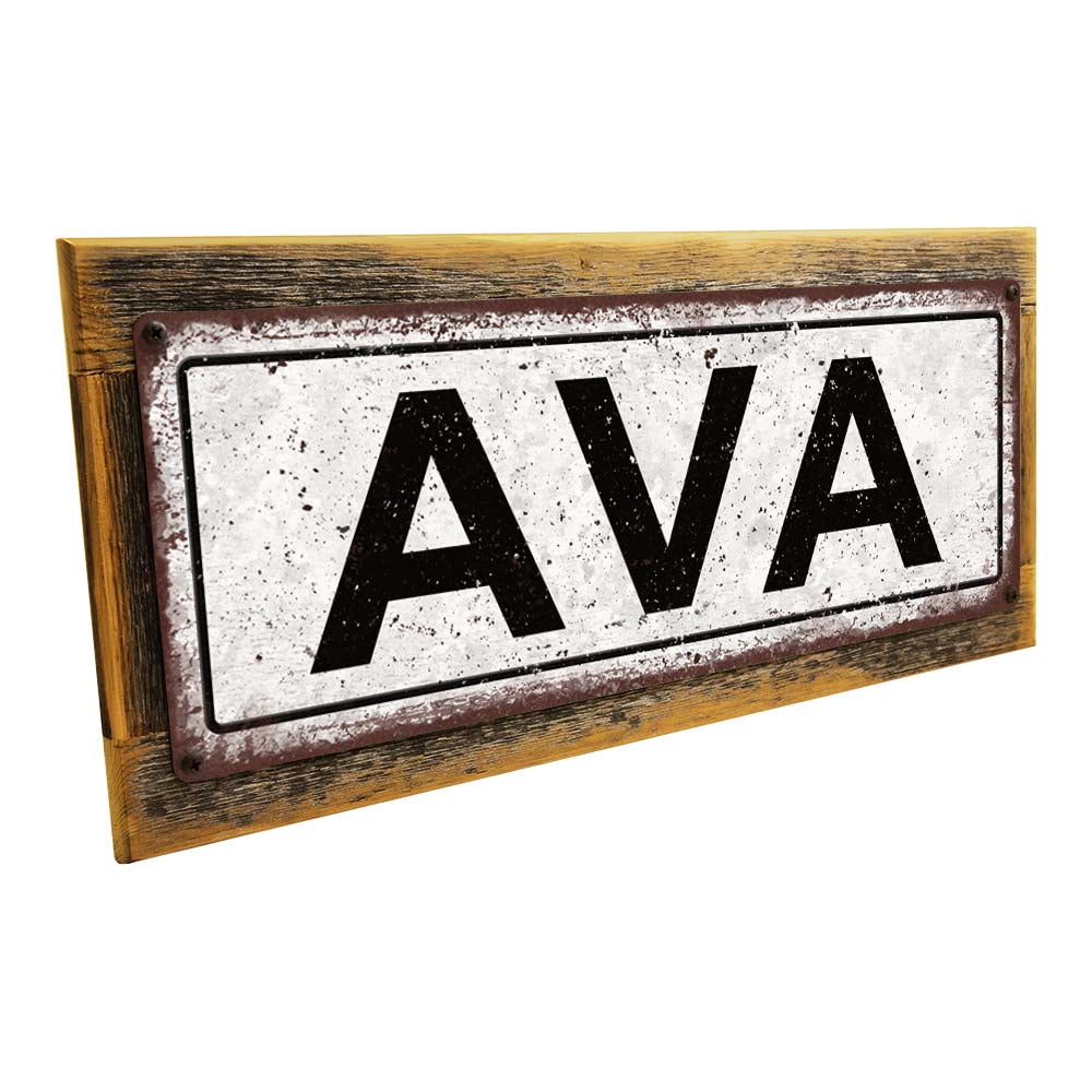 Framed Ava Metal Sign