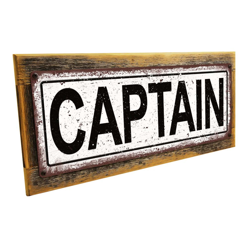 Framed Captain Metal Sign