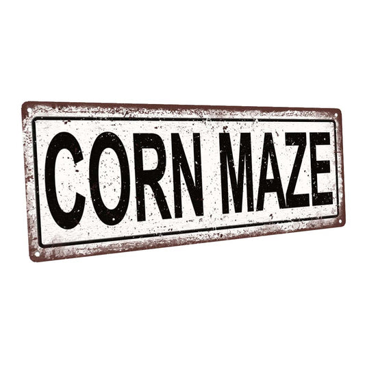 Corn Maze Metal Sign