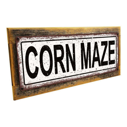 Framed Corn Maze Metal Sign