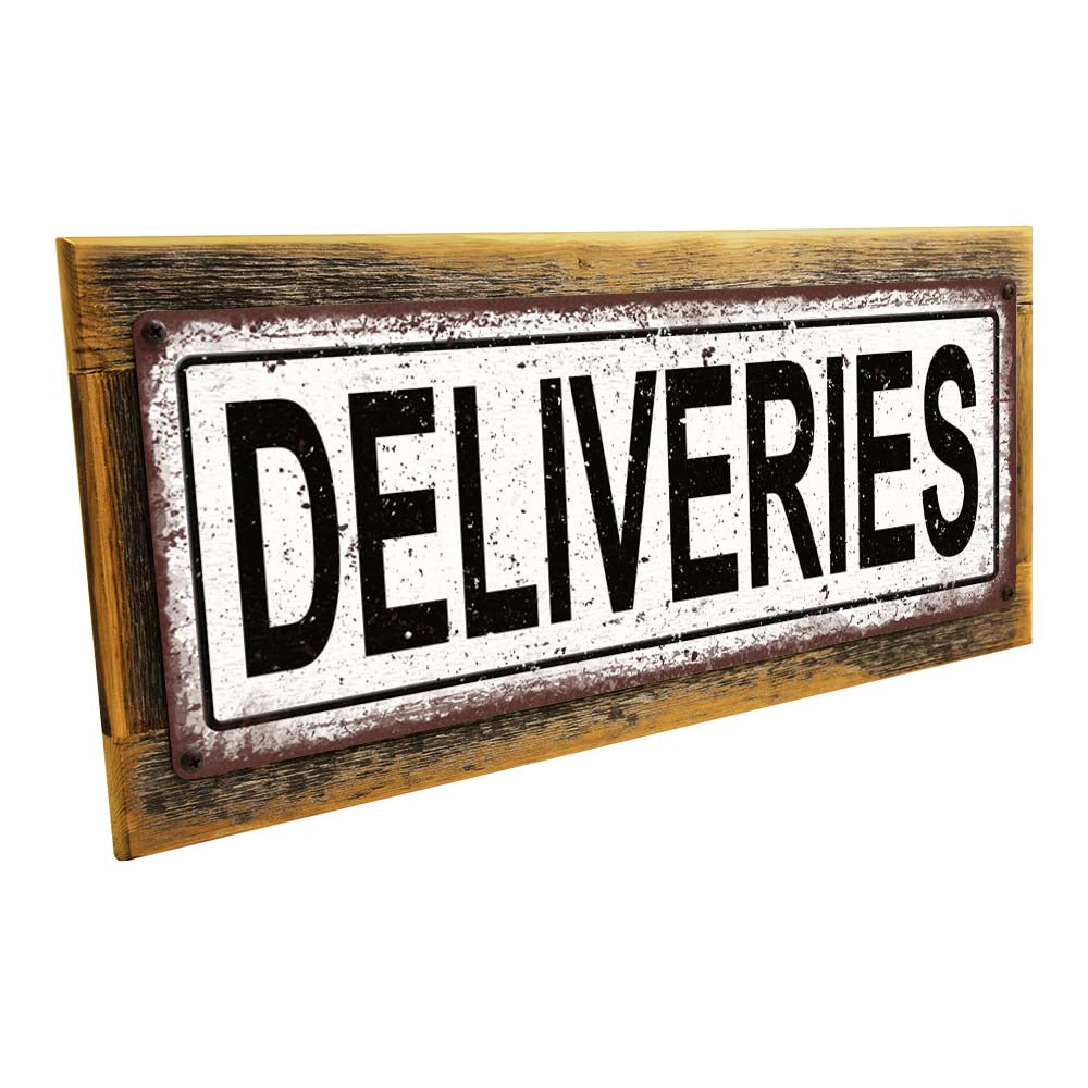 Framed Deliveries Metal Sign