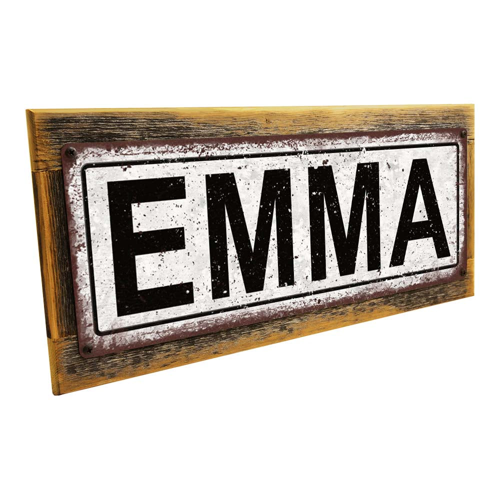 Framed Emma Metal Sign