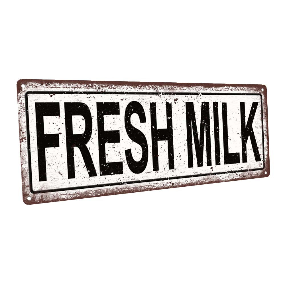 Fresh Milk Metal Sign