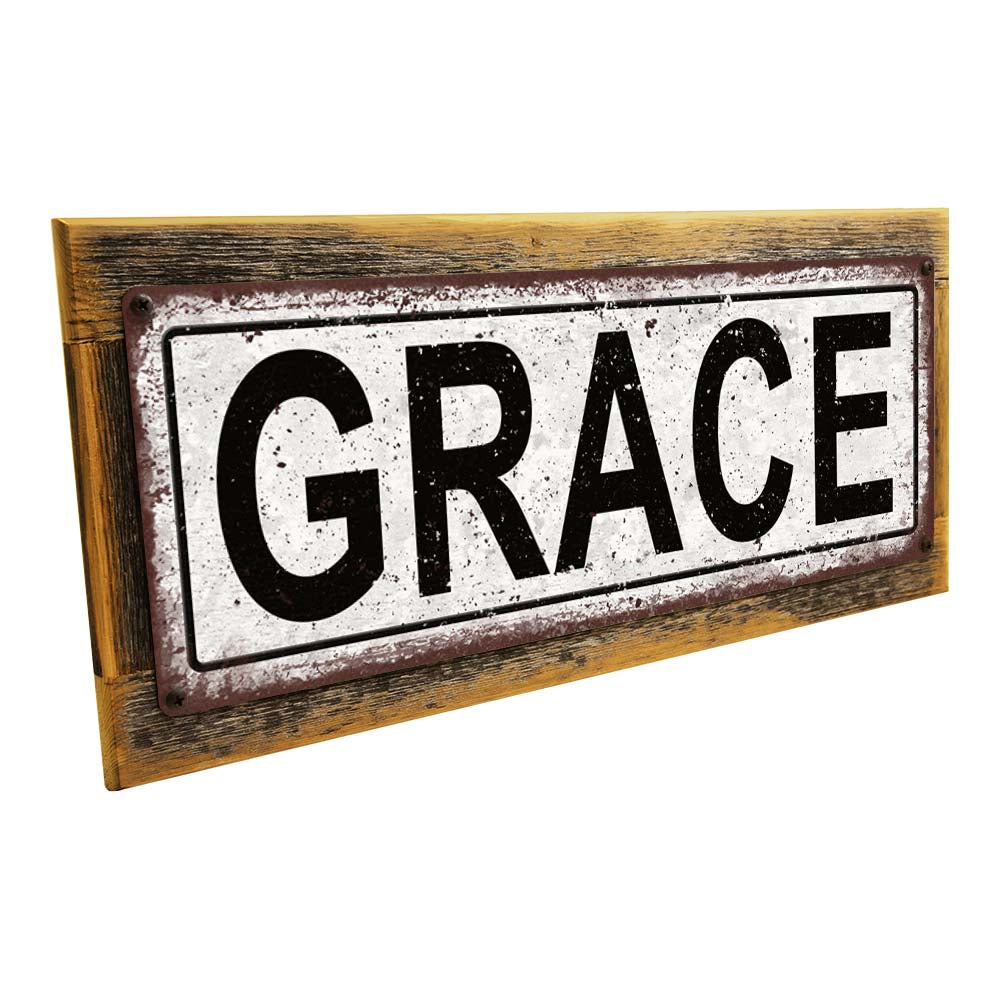 Framed Grace Metal Sign