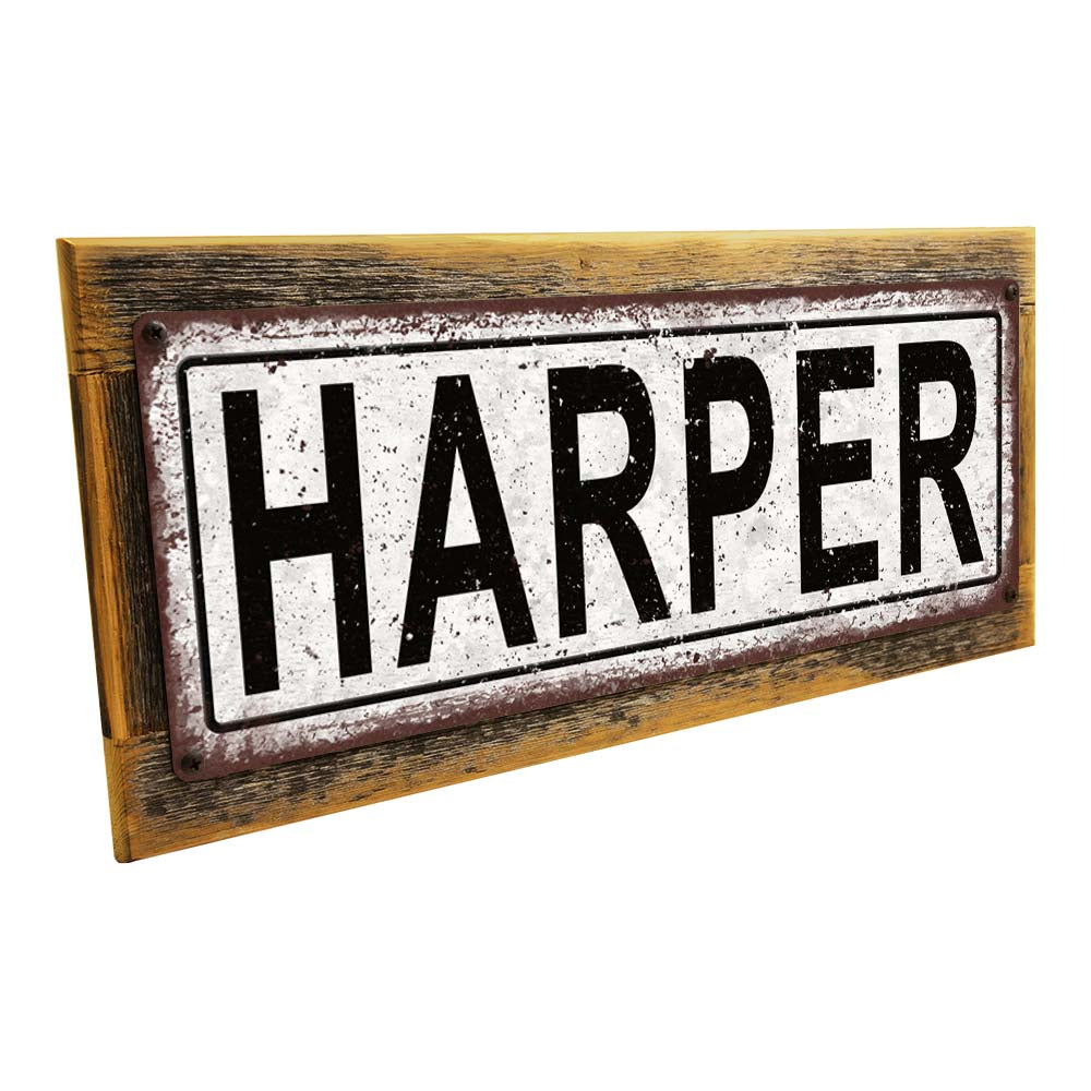 Framed Harper Metal Sign