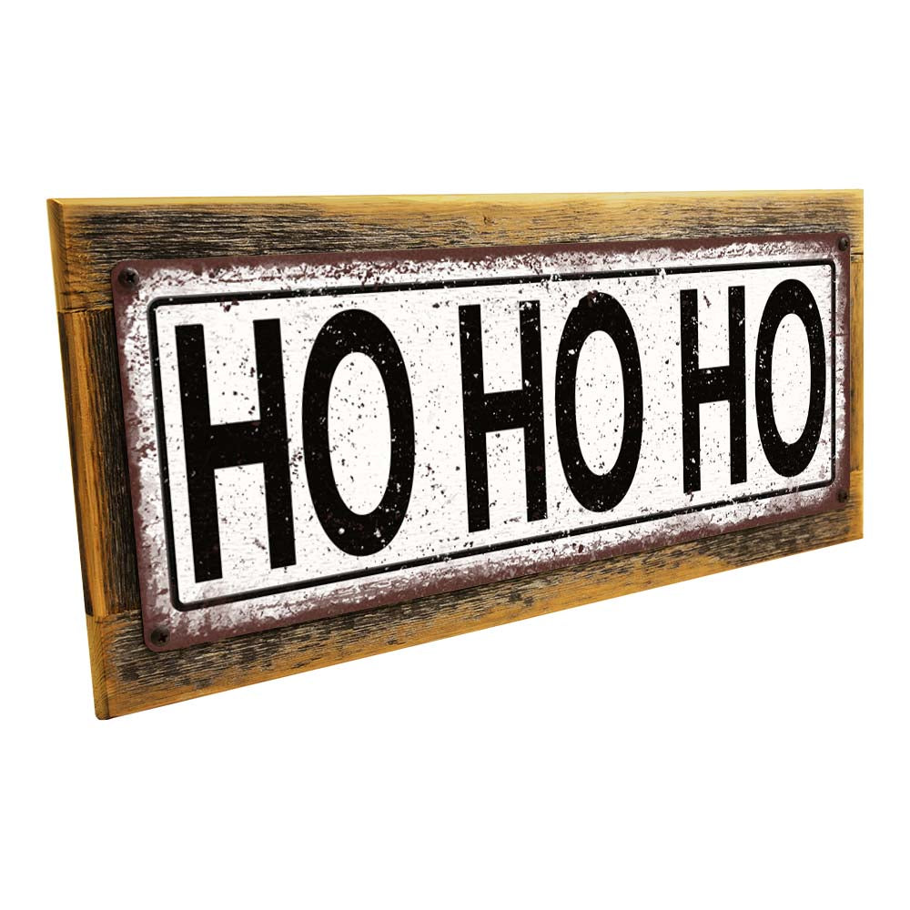 Framed Ho Ho Ho Metal Sign