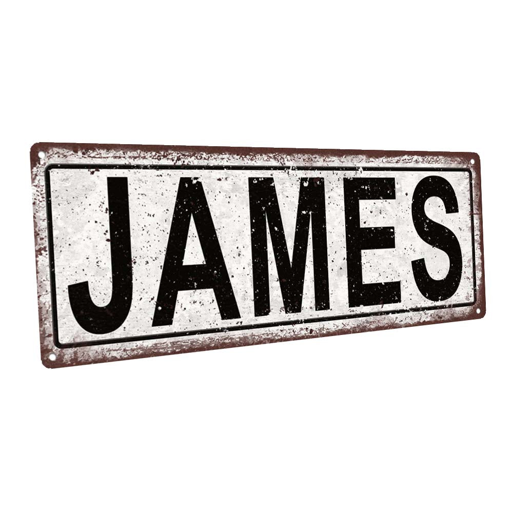 James Metal Sign