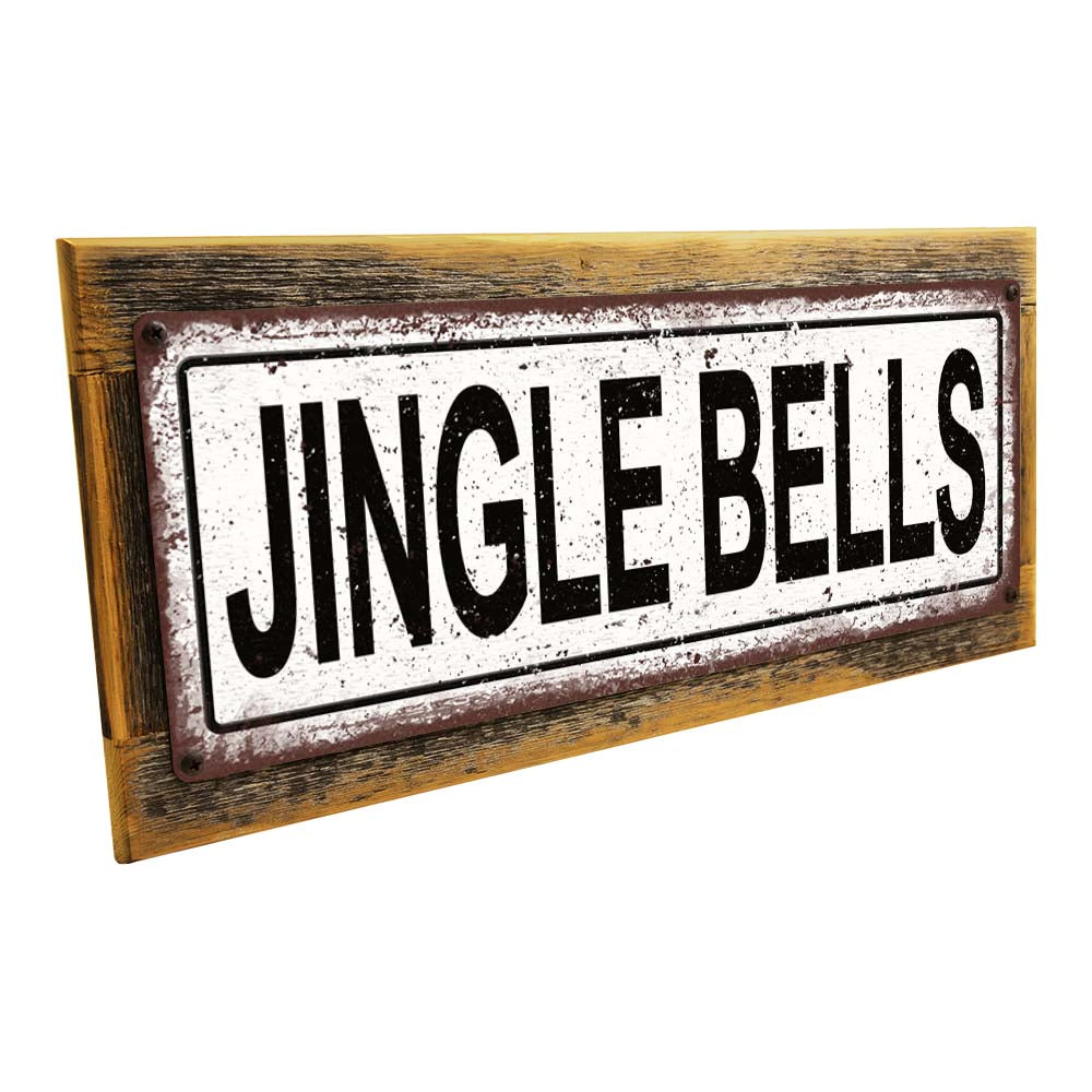 Framed Jingle Bells Metal Sign