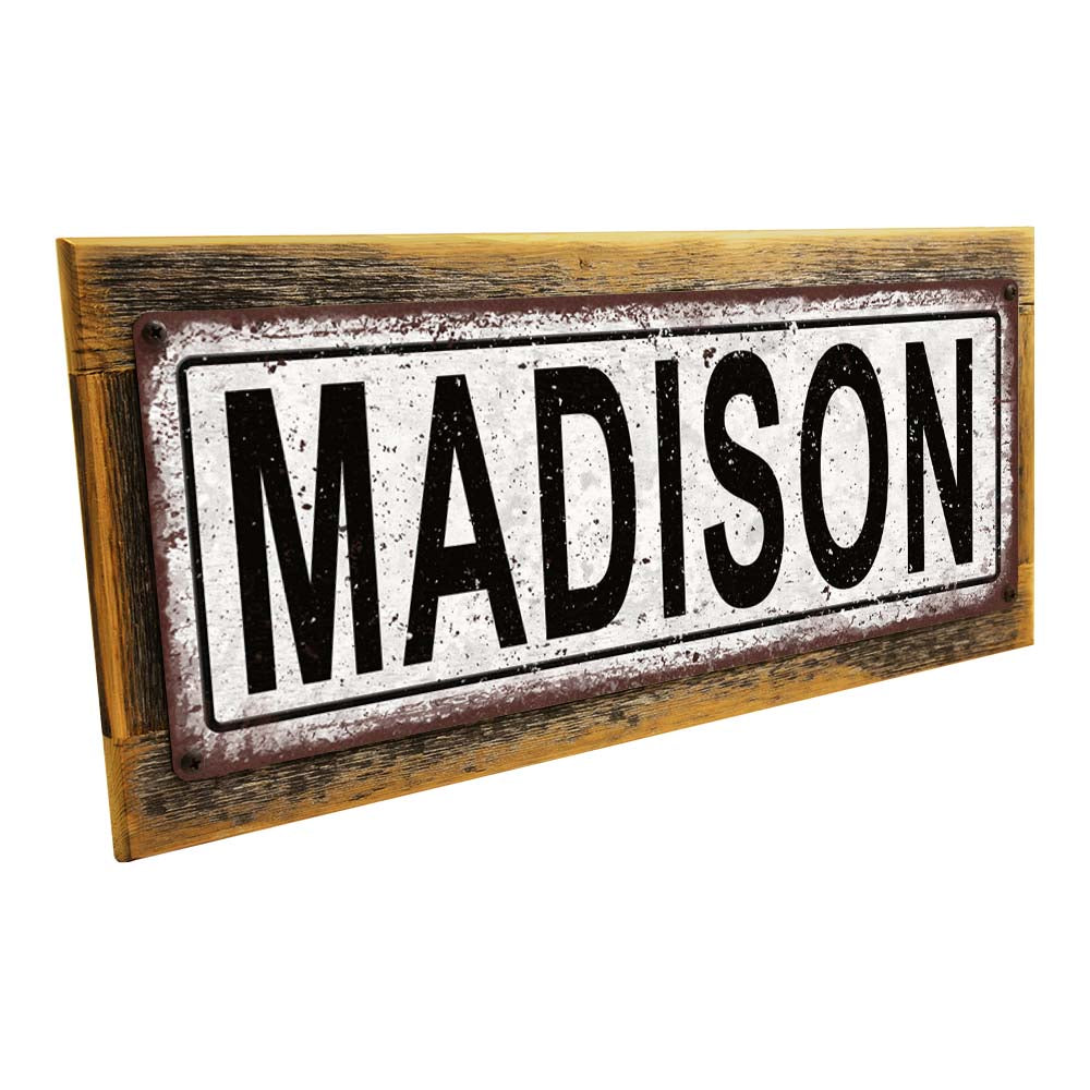 Framed Madison Metal Sign