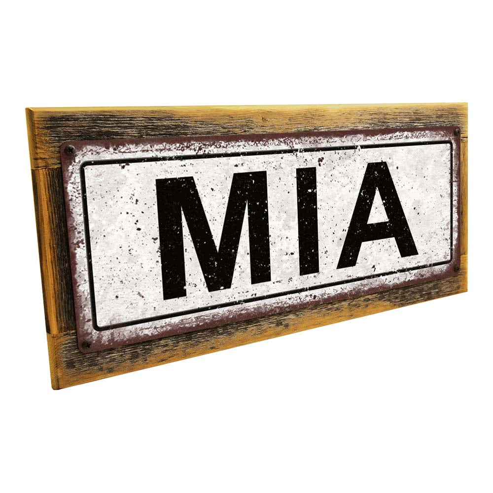 Framed Mia Metal Sign