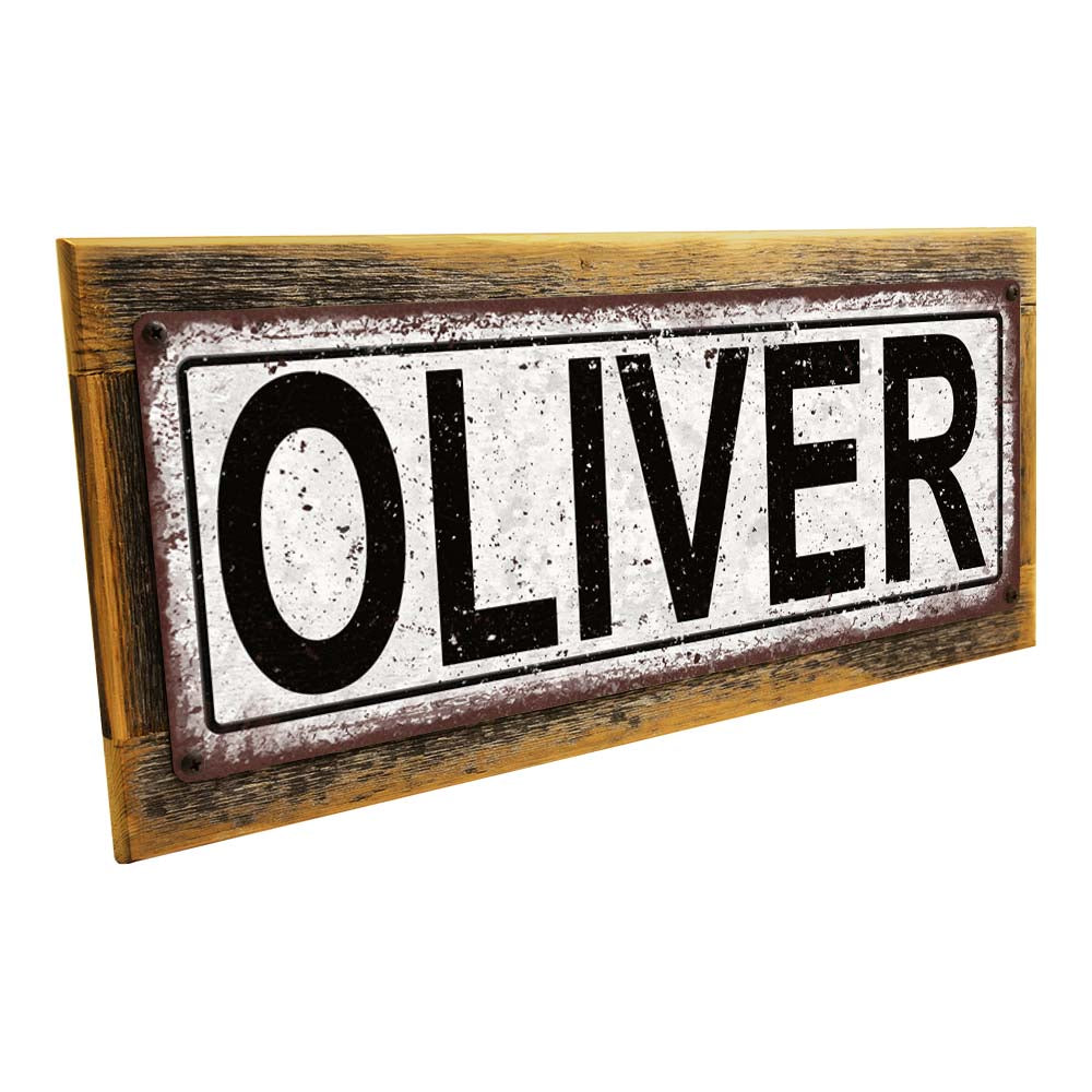 Framed Oliver Metal Sign