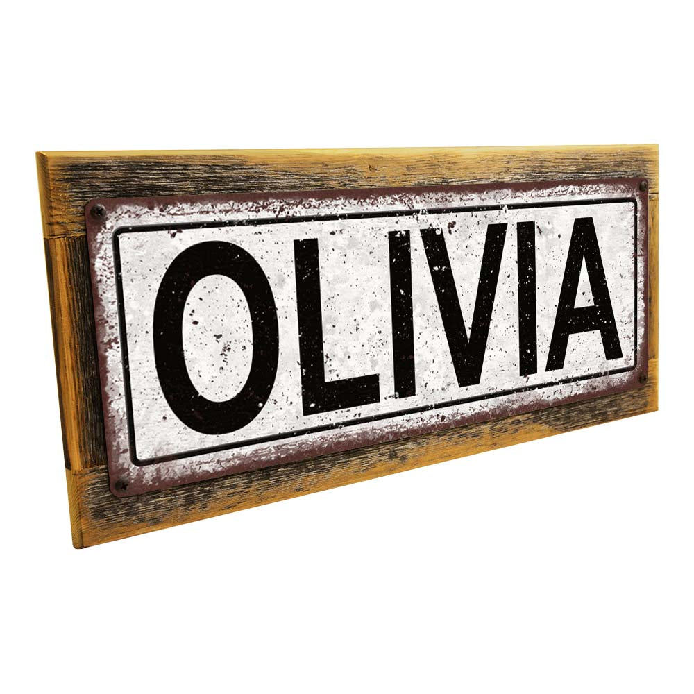Framed Olivia Metal Sign